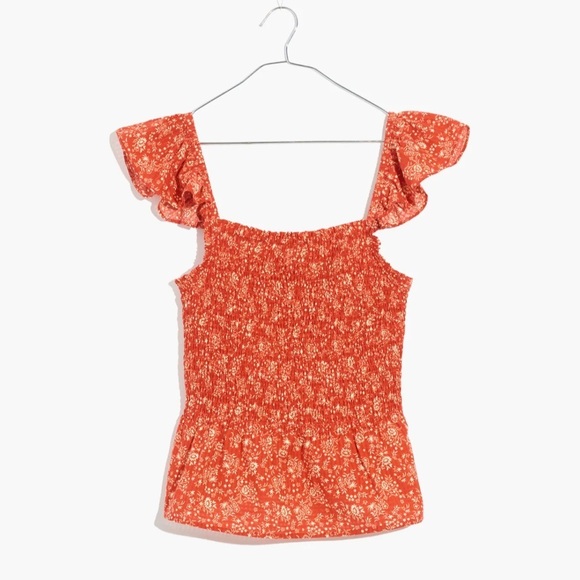 Madewell Plus Lucie Smocked Peplum Top in Piazza Floral NWT 24W - Picture 12 of 12